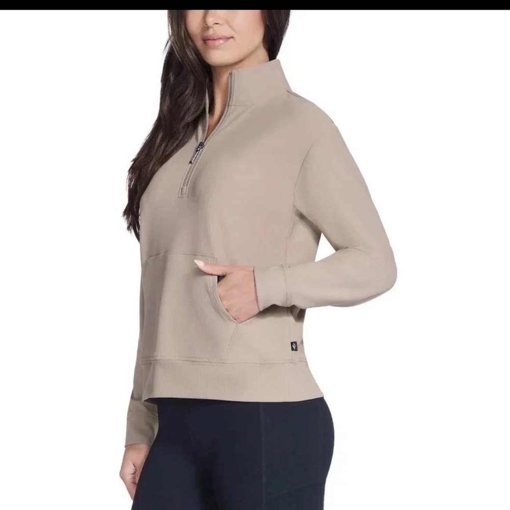 Skechers Women's Ribbed Quarter Zip Active Top L